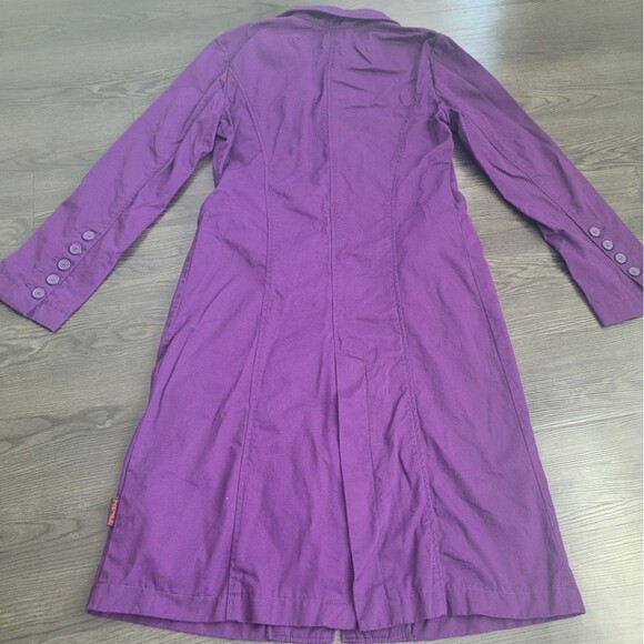 Tripp NYC Stylish Purple Long Trench Coat Women's M Joker Halloween Fall Grunge - Picture 8 of 12